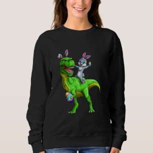Happy Easter Dinosaur Trex Egg Hunt Kids Funny Eas Sweatshirt