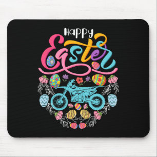 Happy Easter Dirt Bike In Easter Eggs Heart Shape Mouse Pad