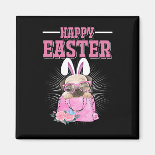 Happy Easter Dog Funny Pug Bunny _1 Magnet
