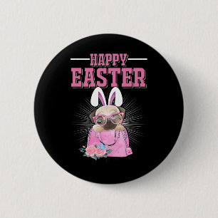 Happy Easter Dog Funny Pug Bunny 6 Cm Round Badge