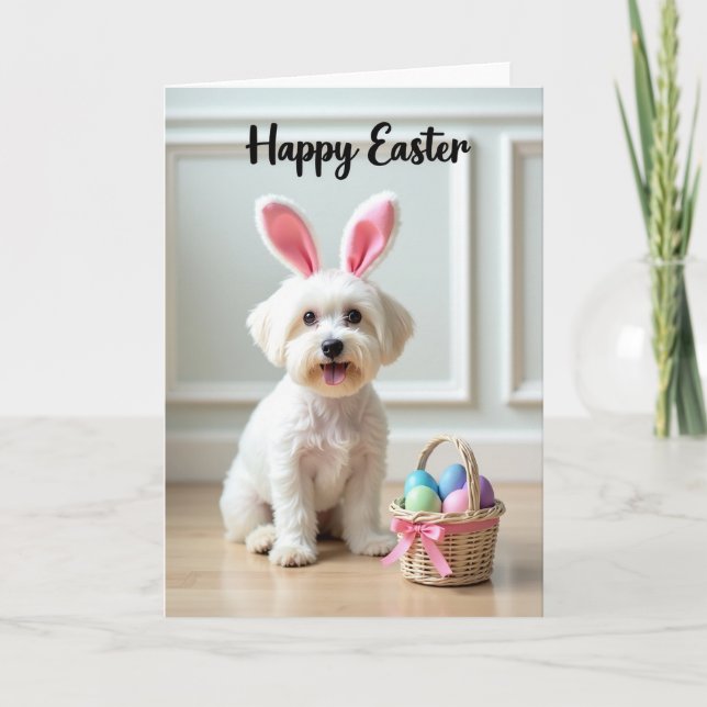 Happy Easter Dog Pattern Card (Front)