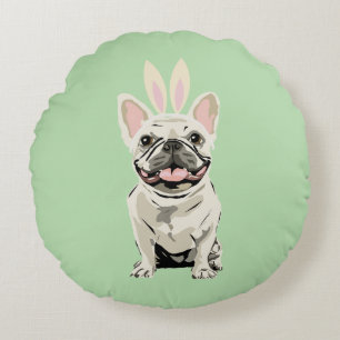 Happy Easter, dog Round Cushion