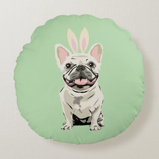 Happy Easter, dog Round Cushion (Front)