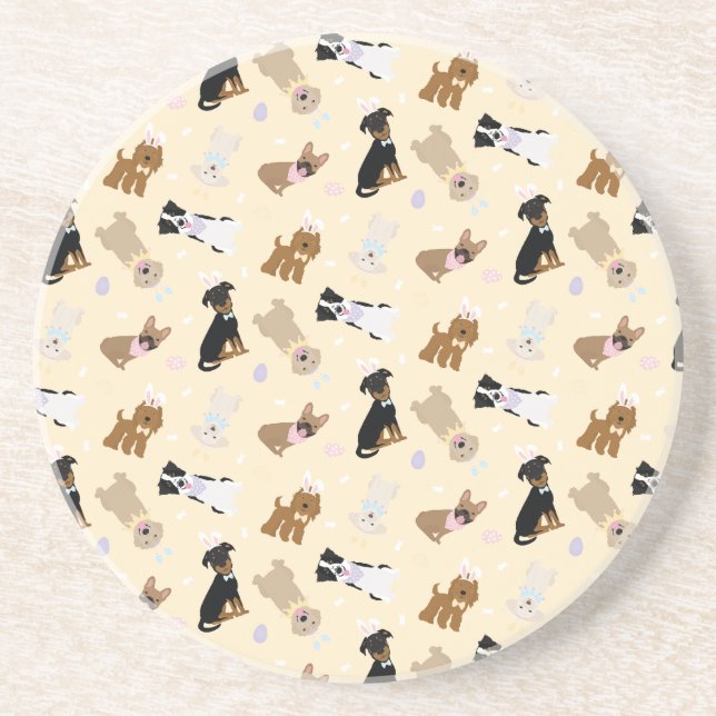 Happy Easter Dogs Coaster (Front)