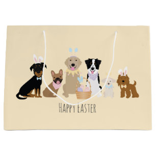 Happy Easter Dogs Large Gift Bag