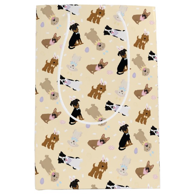Happy Easter Dogs Medium Gift Bag (Front)