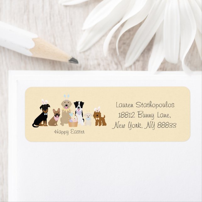 Happy Easter Dogs Return Address Label (Insitu)