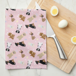 Happy Easter Dogs Tea Towel