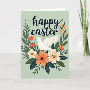 Happy Easter Dove Floral Card