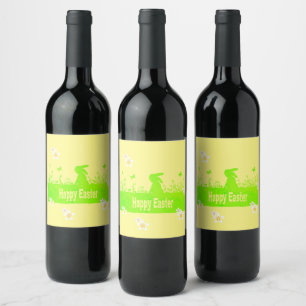 happy Easter,dreamy hare Wine Label