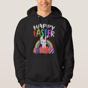 Happy Easter Easter Bunny Colourful Eggs Children  Hoodie