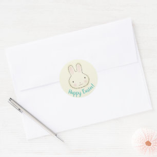 Happy Easter, Easter Bunny cute favour Classic Round Sticker
