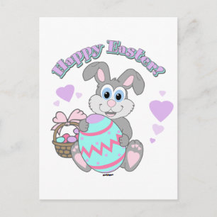 Happy Easter! Easter Bunny Holiday Postcard