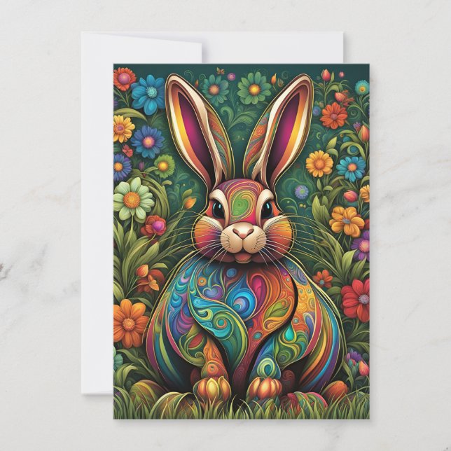 Happy Easter - Easter bunny in flowers 2 (Front)