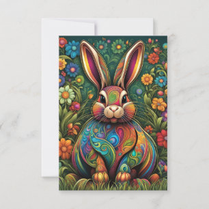 Happy Easter - Easter bunny in flowers 2