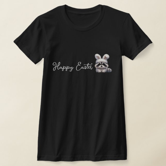 Happy Easter - Easter Bunny Racoon T-Shirt (Laydown)