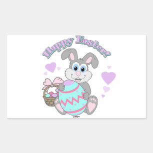 Happy Easter! Easter Bunny Rectangular Sticker