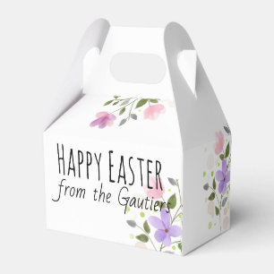 Happy Easter Easter Bunny Watercolor Flowers Favour Box