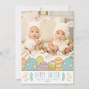 Happy Easter Easter Egg Bunny Photo Holiday Card