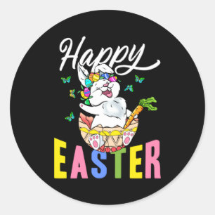 Happy Easter Easter Eggs Cute Easter Bunny Classic Round Sticker