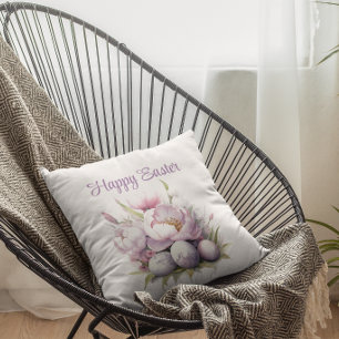 Happy Easter   Easter Eggs   Floral   Easter  Cushion