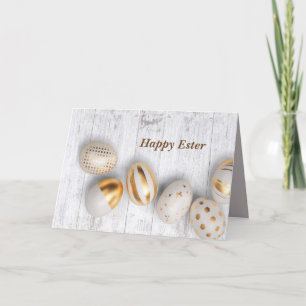 Happy Easter. Easter Gold Egg Thank You Card