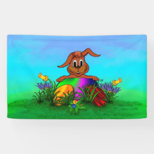 Happy Easter! Easter Rabbit Banner