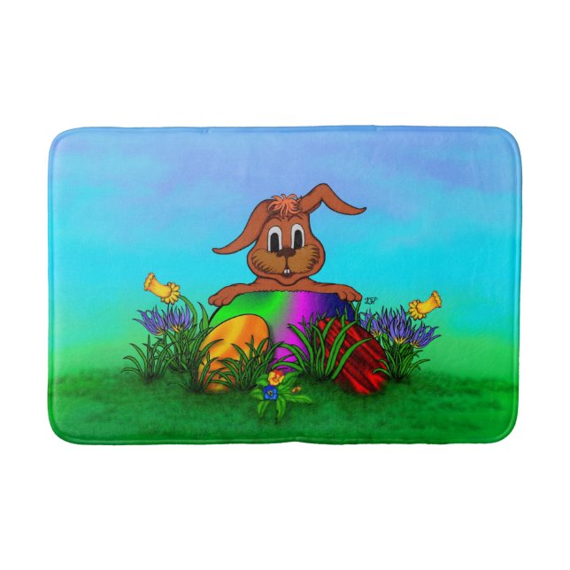 Happy Easter! Easter Rabbit Bath Mat (Front)