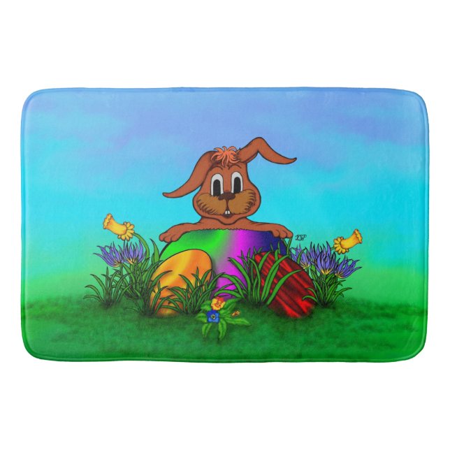 Happy Easter! Easter Rabbit Bath Mat (Front)