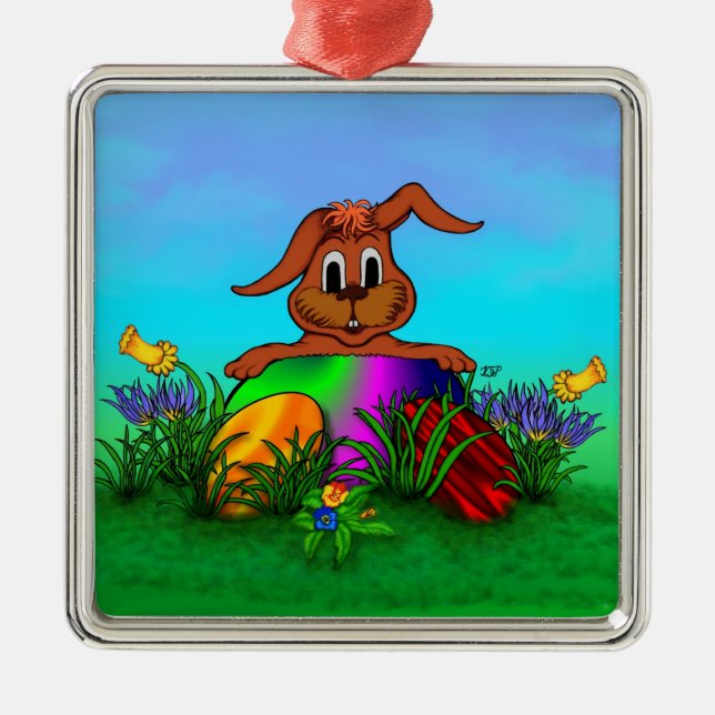 Happy Easter! Easter Rabbit Metal Tree Decoration (Front)