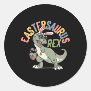 Happy Easter Eastersaurus Rex T-rex Kids Boys Todd Classic Round Sticker