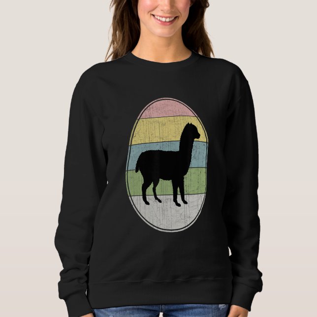 Happy Easter Egg Alpaca Graphic Funny Easter Day A Sweatshirt (Front)
