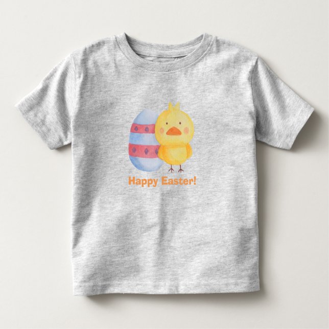 Happy Easter Egg and Chick For Babies Toddler T-Shirt (Front)