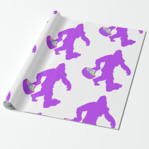 happy Easter Egg bigfoot yeti sasquatch Wrapping Paper