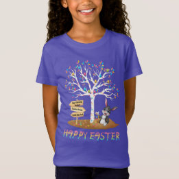 HAPPY EASTER EGG BUNNY RABBIT GIRL'S T-Shirt