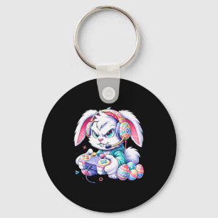 Happy easter egg bunny video game for kids boys key ring