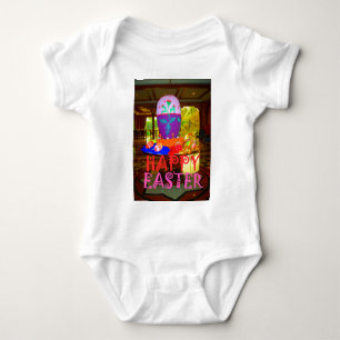 Happy Easter Egg Centerpiece for Spring Baby Bodysuit