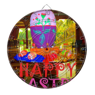 Happy Easter Egg Centerpiece for Spring Dartboard