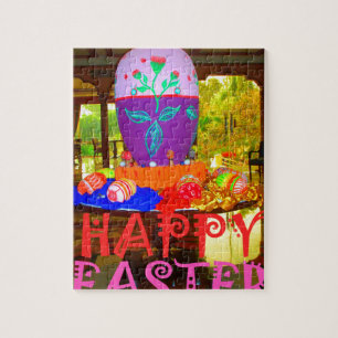 Happy Easter Egg Centerpiece for Spring Jigsaw Puzzle