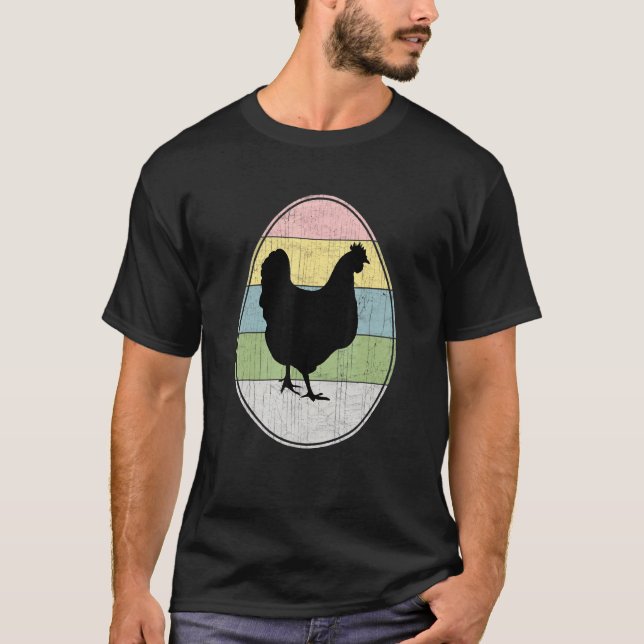 Happy Easter Egg Chicken Graphic  Easter Day Chick T-Shirt (Front)