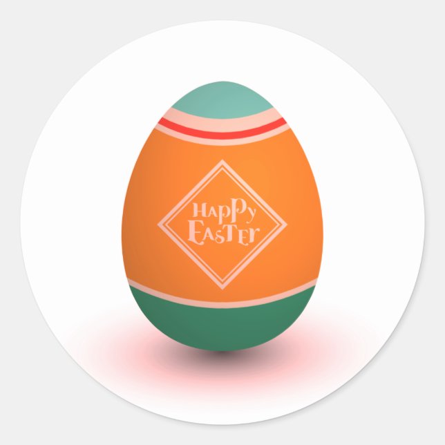happy easter egg classic round sticker (Front)