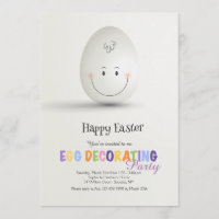 Happy Easter Egg Decorating Party Invitation