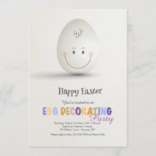 Happy Easter Egg Decorating Party Invitation
