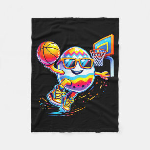 Happy easter egg dunking bunny basketball boysHapp Fleece Blanket
