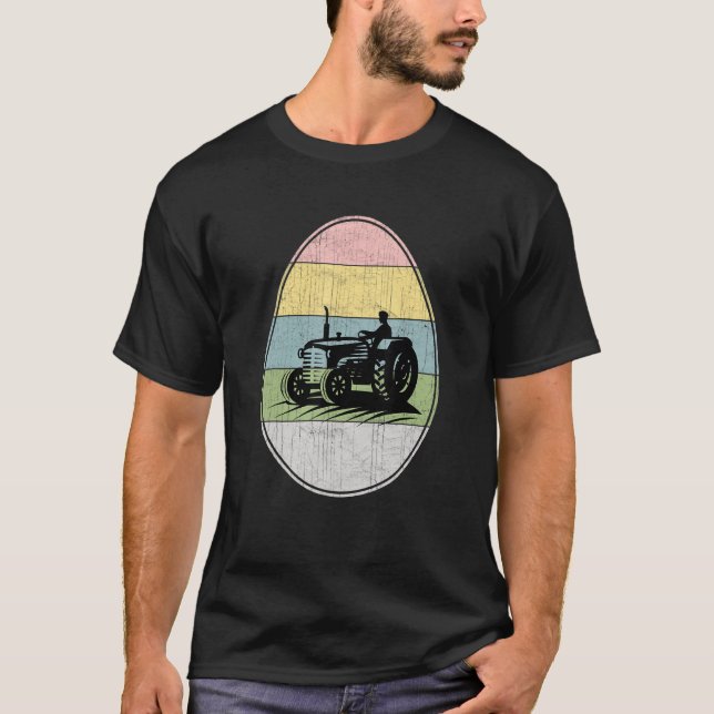 Happy Easter Egg Farmer Graphic  Easter Day Farmer T-Shirt (Front)
