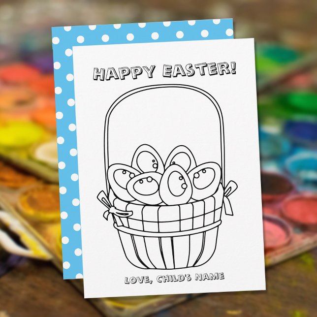 Happy Easter Egg Filled Basket Colouring Page (Creator Uploaded)