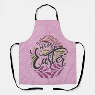 Happy Easter Egg Glittery Lilac Baking Apron