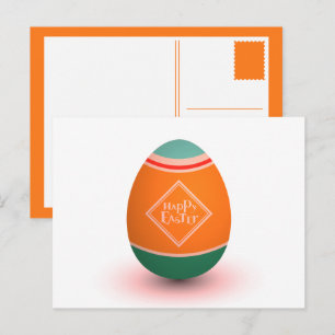 happy easter egg holiday postcard