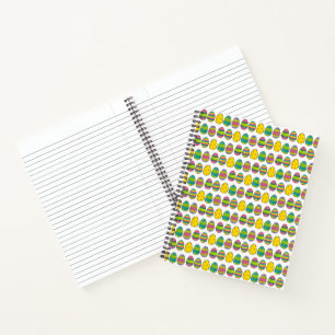 Happy Easter Egg Hunt Painted Eggs Yellow Pink Notebook