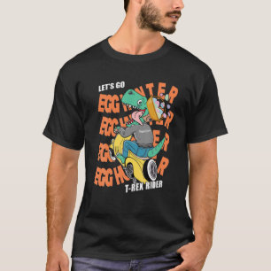 Happy Easter Egg Hunter T Rex Egg Basket Easter Da T-Shirt